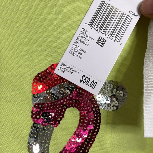 NWT Workshop Flamingo Christmas Sweatshirt - Picture 4 of 4